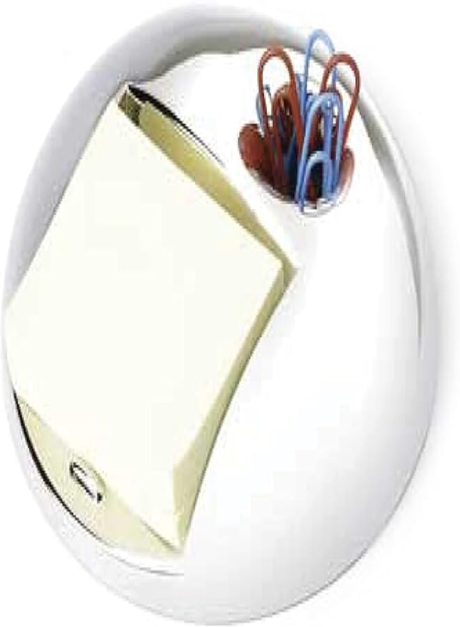 Round memo and clips holder with memo paper and standard clips